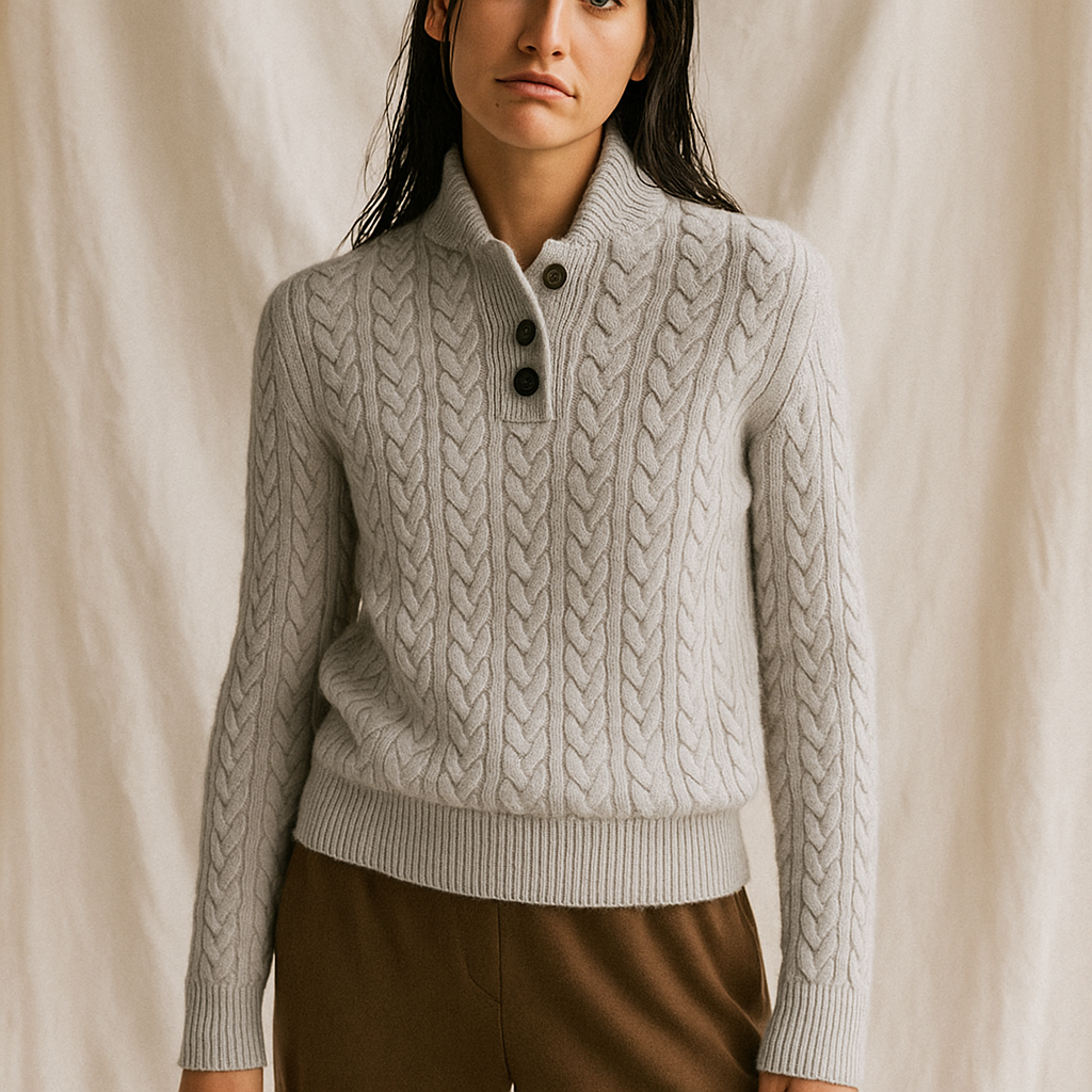 Élise Moreau – Pull Torsadé en Laine et Cachemire - MAZZARO