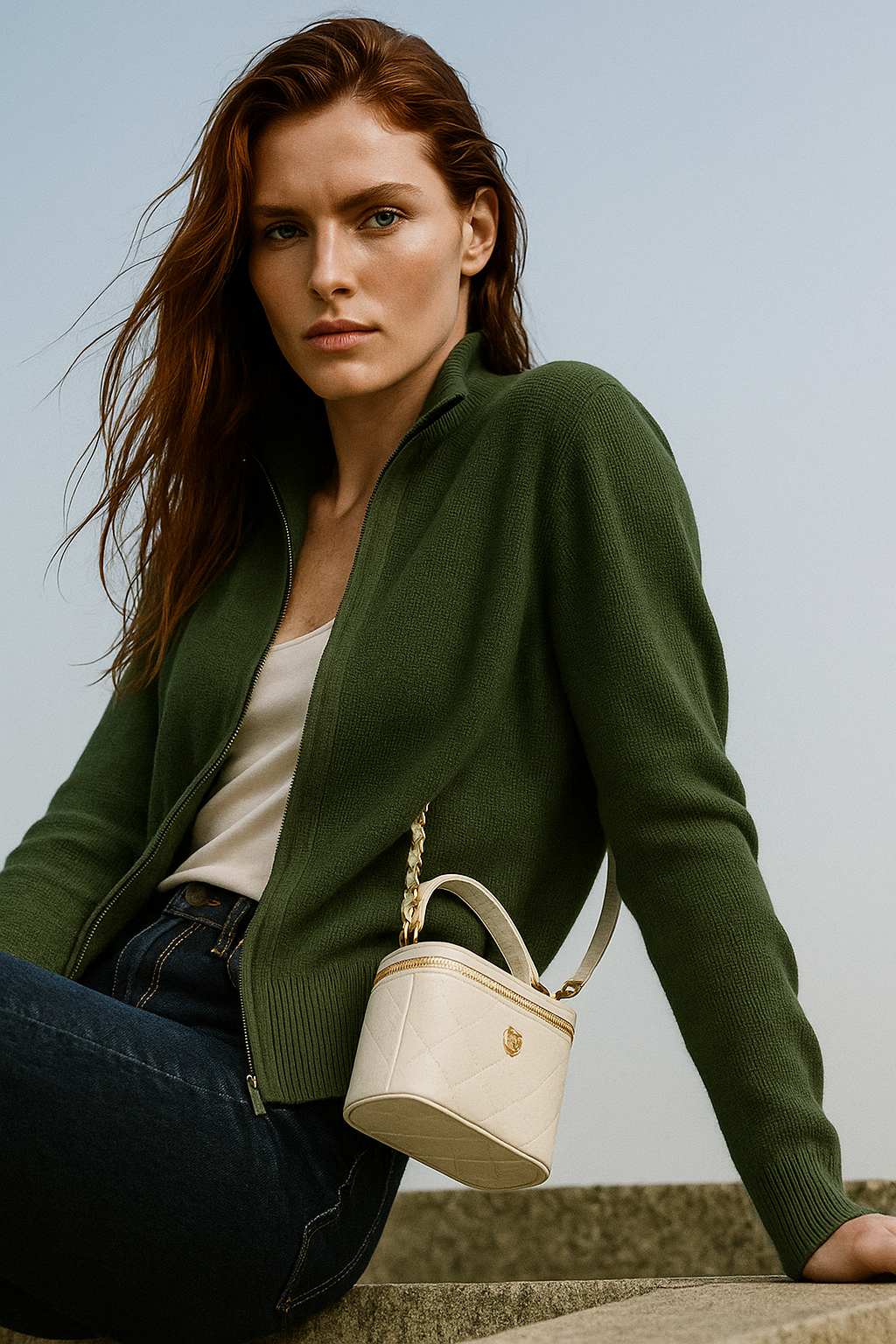 Giulia Ferrandi – Cardigan Zippé en Laine Mérinos - MAZZARO