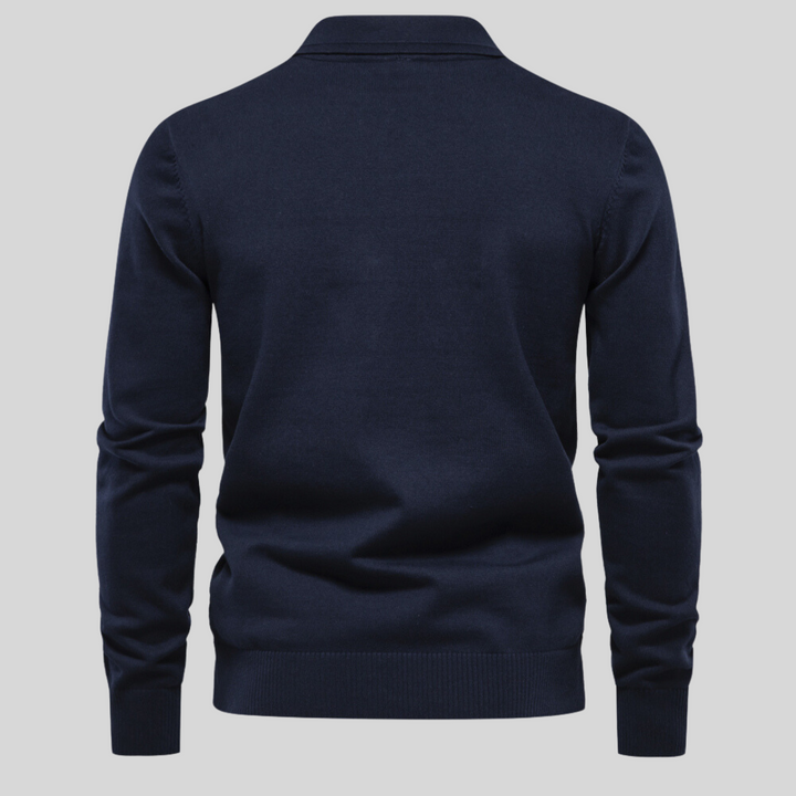 Kenji – Pull polo en coton stretch - MAZZARO