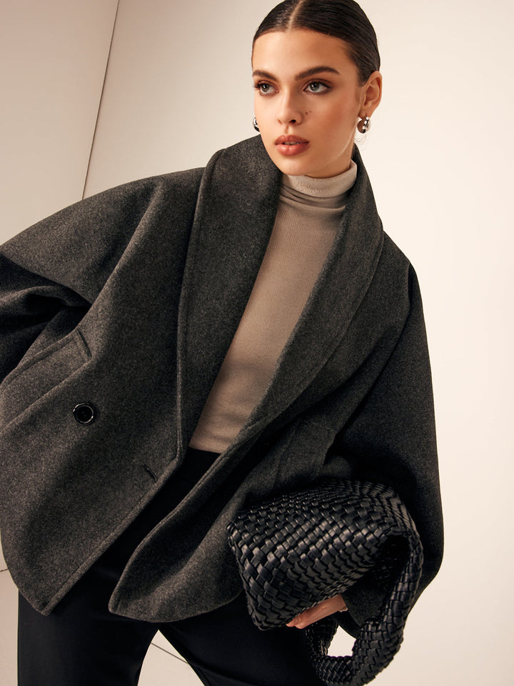 Giulia Rinaldi – Manteau en laine avec poches en tweed - MAZZARO