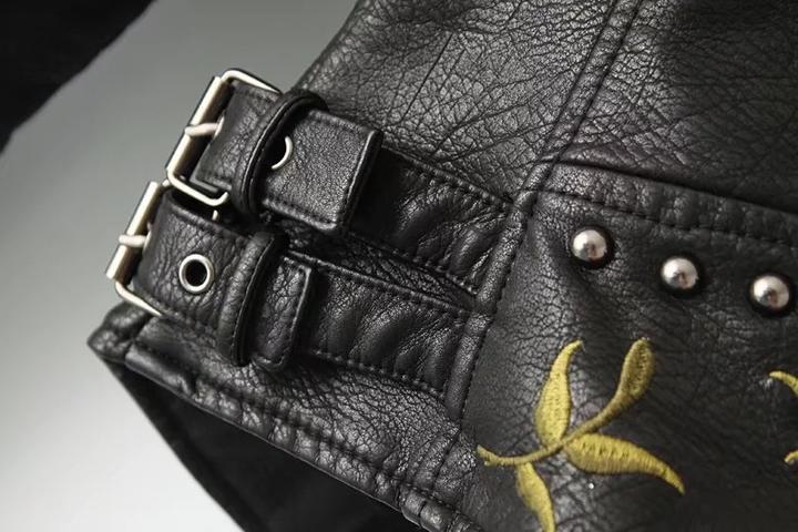 GIACCA IN PELLE EMILIA-CALOU CON RICAMO FLOREALE RÉTRO - BOZZI MILANO