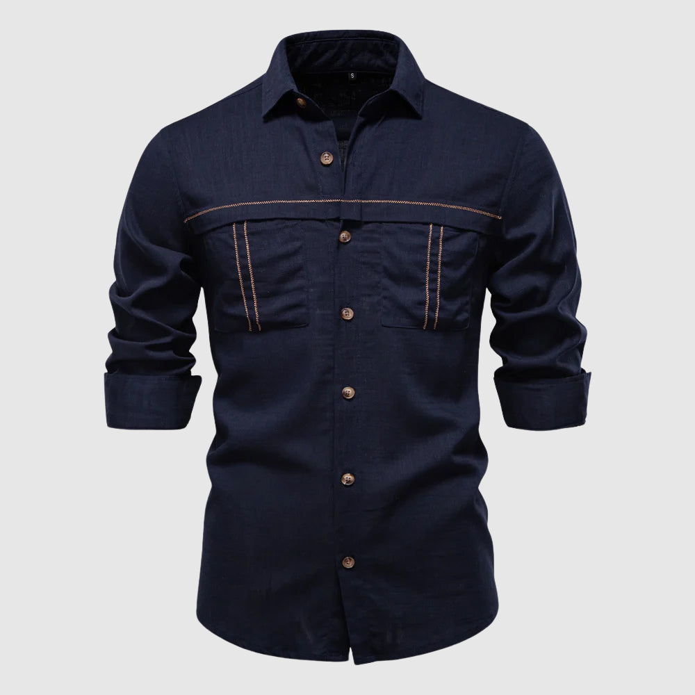 Enzo Vallini – Chemise en lin casual - MAZZARO