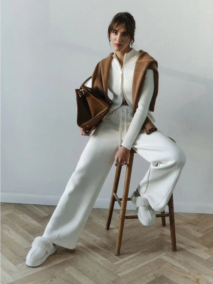 Livia – Cardigan Zip Doppiato in Cotone - MAZZARO