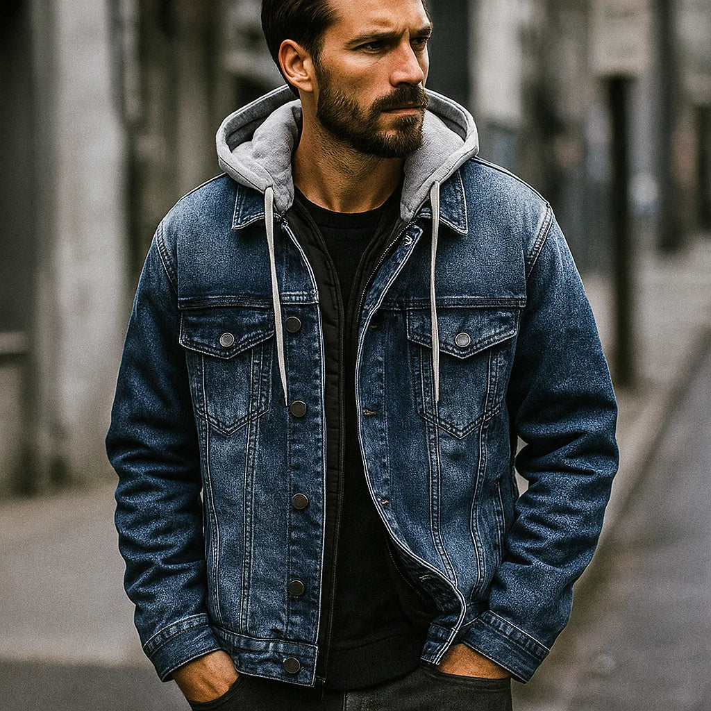 DANTE - Veste Denim Matelassée - MAZZARO